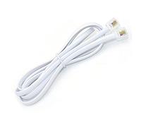 NEORTX Cavo da RJ11 a RJ11 da 1,5 m, Cavo di Prolunga per Linea Telefonica, Maschio a Maschio, 6P4C, Spina Modulare per Telefono Fisso e Fax (Bianco)