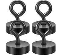 Neosmuk Ganci magnetici ad anello da 18 kg, resistenti, extra forti, con vite ad anello per cabina da crociera, ganci magnetici per occhielli da appendere, ganci Cruise Essentials, colore nero