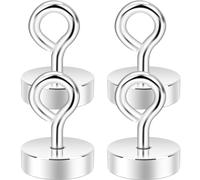 Neosmuk Ganci magnetici ad anello da 18 kg, resistenti, extra forti, con vite ad anello per cabina da crociera, ganci magnetici per occhielli da appendere, ganci Cruise Essentials (argento, confezione