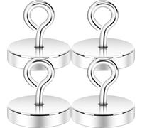 Neosmuk Ganci magnetici ad anello da 45 kg, resistenti, extra forti, con vite ad anello per cabina da crociera, ganci magnetici per occhielli da appendere, ganci Cruise Essentials (argento, confezione