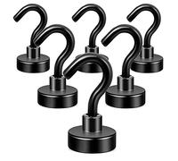 Neosmuk Ganci magnetici neri, 10 kg + magneti resistenti con gancio per frigo, extra forti gancio super crociera per appendere, gancio magnetico per tende, griglia, asciugamani, soffitto, confezione