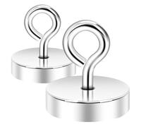 Neosmuk Gancio magnetico, 3 kg, con ganci per frigorifero, gancio da crociera extra forte da appendere, gancio magnetico per cabine, barbecue (argento, confezione da 2)
