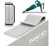 Neosport - Tappetino da ginnastica flessibile, antiscivolo, leggero e resistente, impermeabile, compatto, con cordino per il trasporto, 60 x 183 x 1 cm, colore: grigio