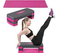 Neosport - Trapunta aerobica Stepper Step-Bench con tappetino antiscivolo, regolabile in altezza con 3 livelli, attrezzo per allenamento per ufficio e casa