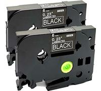 Neouza 2PK compatibile per Brother P-Touch Laminated TZe TZ Label tape Cartridge 6 mm x 8 m TZe-315 White on Black
