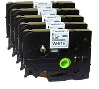 NEOUZA 5PK Compatibile per Brother Laminated Tze Tz Label Tape Cartridge 9 mm x 8 m (TZe-S221 Extra Resistenza, Nero su Bianco)