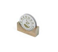 NEOUZA Coffee Puck - Supporto per schermo con filtro per espresso riutilizzabile da 51/53/58 mm, in acciaio inossidabile e legno (2 pezzi, 53 mm con supporto)