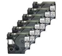 NEOUZA Compatibile 18485 per DYMO Rhino Industrial IND Nastro adesivo permanente in poliestere nero su larghezza metallica 3/8" lunghezza 18' (6 confezioni)