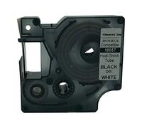 NEOUZA Compatibile Per Dymo 18057 S0718330 Rhino IND Termici Industriali Strizzacervelli Etichetta Tubo termoretraibile Cassetta Nastro Lunghezza 1.5m (nero su bianco, 18mm)