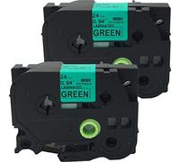 Neouza - Nastro adesivo laminato TZe TZ compatibile con Brother P-Touch, 24 mm x 8 m. Black on Green