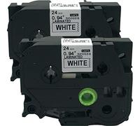 Neouza - Nastro adesivo laminato TZe TZ compatibile con Brother P-Touch, 24 mm x 8 m. Black on White