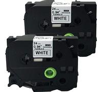 Neouza - Nastro adesivo laminato TZe TZ compatibile con Brother P-Touch, 24 mm x 8 m. Flexible Id Cable Wire Black on White