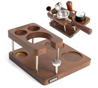 NEOUZA Stazione pressatura caffè 58mm 7-in-1, per E61 e macchine 58mm pro/domestiche, compatibile Rancilio/Gaggia/Rocket/Expobar/Sunbeam, altezza regolabile, legno massello