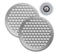 NEOUZA V4 Filtro per caffè espresso, spessore 0,8 mm, intreccio a nido d'ape, doppio strato, rivestimento protettivo nero per cestello portafiltro (2, Argento, 51 mm)