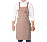 NEOVIVA elegante grembiule da cucina per cuoco, donna e uomo, con tasche per attrezzi, resistente griglia, barbecue, professionale per cucina e officina, con cinghie incrociate regolabili
