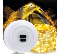 NEOVSUNY Catena Luminosa Esterno Campeggio Portatile, 10M Stringa di Luci Da Campeggio Impermeabile, Catena Luminosa Ricaricabile per Esterni, Luci a Corda Led per Campeggio Viaggi Esterni, Caldo
