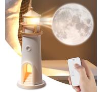 NEOVSUNY Faro decorativo, lampada faro, lampada a LED, luce di luna, proiettore con telecomando, luce notturna per bambini, cielo stellato, regalo faro, proiettore a LED, decorazione per la casa