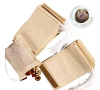 NEPAK 200 sacchetti filtranti per tè sfuso, infusore usa e getta, bustine di tè vuote con coulisse, materiale in polpa di legno naturale (8 x 10 cm)