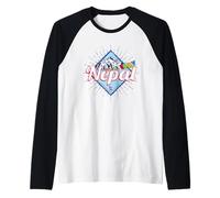 Nepal Design Vintage con Bandiere e Montagne Souvenir Maglia con Maniche Raglan