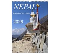 Nepal- Königreich der Götter (Wandkalender 2026 DIN A2 hoch), CALVENDO Monatskalender: Zu Fuß durch das Solo Khumbu