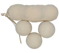 Nepalese Asciugatrice Palline Fatto a Mano Feltro Lana Bianco Tessuto Naturale