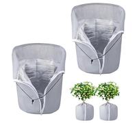 NEPHRA Copertura Piante Inverno Antigelo, Telo Copri Piante Inverno Impermeabile e Riutilizzabile con Foglio di Alluminio, per la Protezione Invernale delle Piante da Esterno(2PCS,Ø 45 x H 70 cm)
