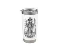 Nephthys Dea Notte Antico Egitto Monocromatico Arte Bicchiere termico in acciaio inox doppia parete