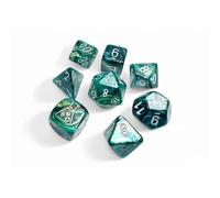 Neptune Lustrous Dice with Grey Numbers 7+1 Lab Dice Set 16mm (5/8in) Chessex