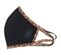 NEQI - Community Face Coverings, Black with Leopard Trim, Adult S/M Mascherine 3 pieces unisex