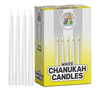 Ner Mitzvah, 44 Candele per Chanukkah, Colore Bianco, 10 cm