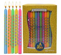 Ner Mitzvah, 45 candele per Hanukkah fatte a mano, 14 cm Dreidel Art Multi Colour