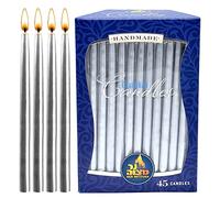 Ner Mitzvah, 45 candele per Hanukkah fatte a mano, 14 cm Silver