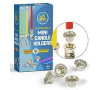 Ner Mitzvah - Bicchieri usa e getta in stagnola, con inserti per candele Menorah, mini