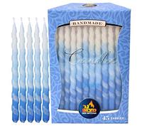 Ner Mitzvah Candele Hanukkah, candele Chanukah antigoccia blu e bianca, cera di alta qualità, 45 candele per tutte le 8 notti