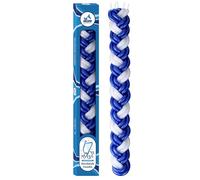 Ner Mitzvah Havdalah Candle Blue And White Paraffin Round by Ner Mitzvah
