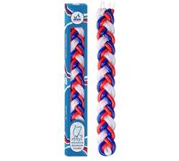 Ner Mitzvah Havdalah Candle Blue, White And Red Paraffin Round by Ner Mitzvah