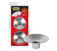 Ner Mitzvah Safety Metal Candle Holder Drip Cup - Argento/2 Pack by