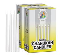 Ner Mitzvah Size 2-Pack Chanukah Candele Standard Misura la Maggior Parte Menorahs qualità Cera su Tutte Le 8 Notti Hanukkah 2-Pack (88 Candels totali) Bianco