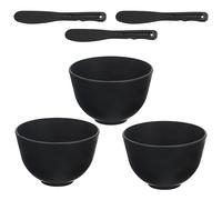Nera Ciotola in Silicone Riutilizzabile, Spatola per Maschera Viso | Miscelazione Uniforme, Fondo Profondo e Spatola Piatta, per Estetisti, Applicazione Creme, Spa Professionale