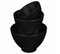 Nera Ciotola per Maschera Viso in Silicone, Set 3 Pezzi | Uso Domestico e Salone, Superficie Liscia e Facile da Lavare, Resistente Agli Strappi, per Miscelare Trattamenti