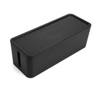 Nera Scatola Portacavi Mini Coperchio in Plastica | Organizzatore per Multiprese e Hub Usb, Aiuta a Ridurre il Disordine, per Scrivania Studio e Computer