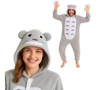 nerd hunters Totoro Onesie Adulto - Morbido Pigiama Kigurumi Unisex Taglie S-XL DE/NL/SE/PL, Alfanumerico, S, Regolare, Baby Yoda, totoro, L