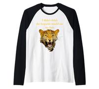 Nerd Non pensavo Che i Leopardi Mi avrebbero Mangiato la Faccia Politica Maglia con Maniche Raglan