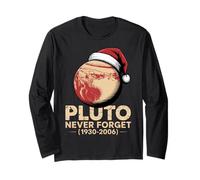 Nerd Plutone Non Dimenticare mai retrò Geek Natale Astronomia Maglia a Manica