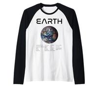 Nerd Terra Astronomia Scienza Pianeti Sistema Solare Fatti Blk Maglia con Maniche Raglan