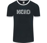 Nerd Word Art Geek Uomo Ringer T-Shirt FotL