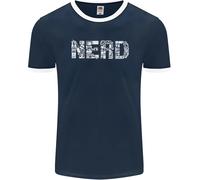 Nerd Word Art Geek Uomo Ringer T-Shirt FotL