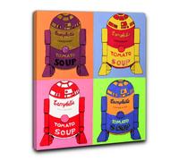 NerdArt quadro R2D2 Andy Warhol campbell's soup fumetti comics super eroi man...