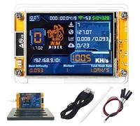 NerdMiner V2 Bitcoin Miner 1020KH/s, ESP32 BTC Solo Lottery Miner con display TFT da 2,8", Mini Bitcoin Miner con orologio da tavolo, Crypto Lottery Miner compatibile con Nerd Miner