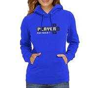 NERDO Player Number 1, Felpe con Cappuccio Donna, Marine, XL